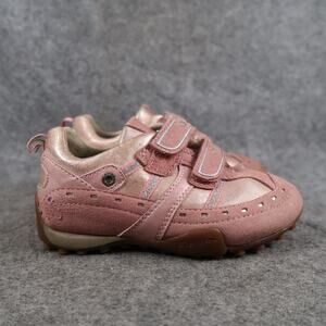 Geox Shoes Toddler Kids 9 Casual Sneaker Leather Double Strap Pink Comfort Girls